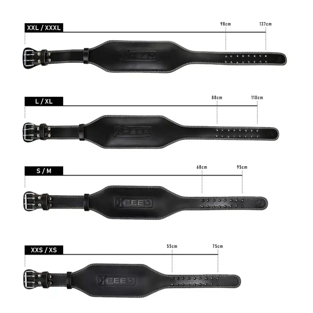 Xpeed Leather Weight Belt 6 Inch Sizing Chart